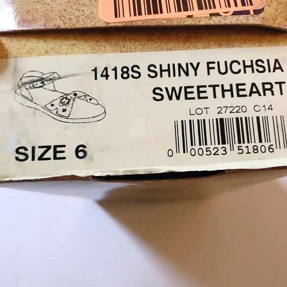 New! Saltwater Shiny Fuchsia Sweetheart Sandals 6 - Picture 2 of 5